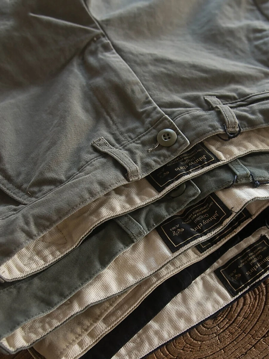 

Модные повседневные хлопковые рабочие брюки, удобные мужские брюки в американском ретро-стиле, плотные, из чистого хлопка, осенне-зимние, длинные.