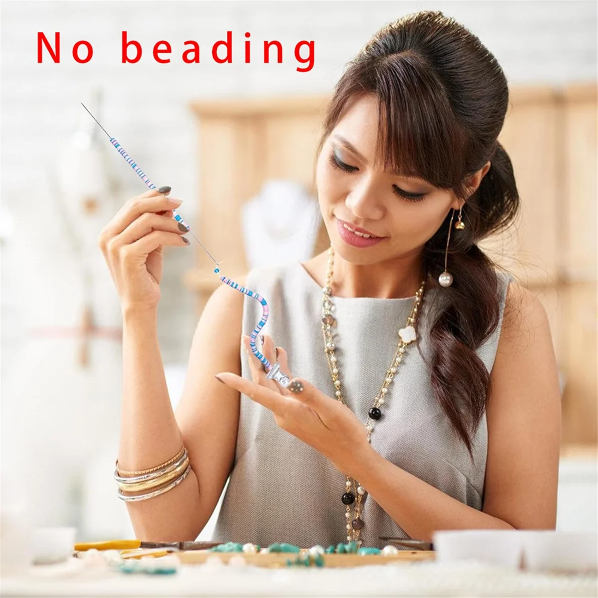 Воронка для бисера - набор инструментов для бисера для глиняной бусины, 4 шт. инструменты для изготовления бисера с иглами для бисера, браслетами