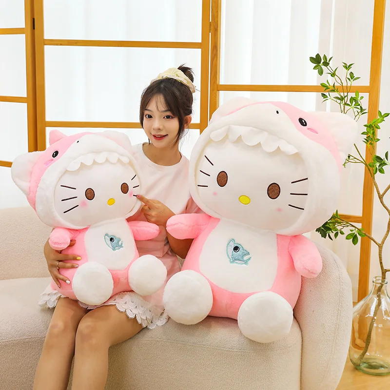 Jouets en peluche Sanurgente Shlavabo Hello Kitty pour enfants, grande taille, poupées en peluche de dessin animé KT, oreiller doux Anime, cadeaux d'anniversaire, 60cm