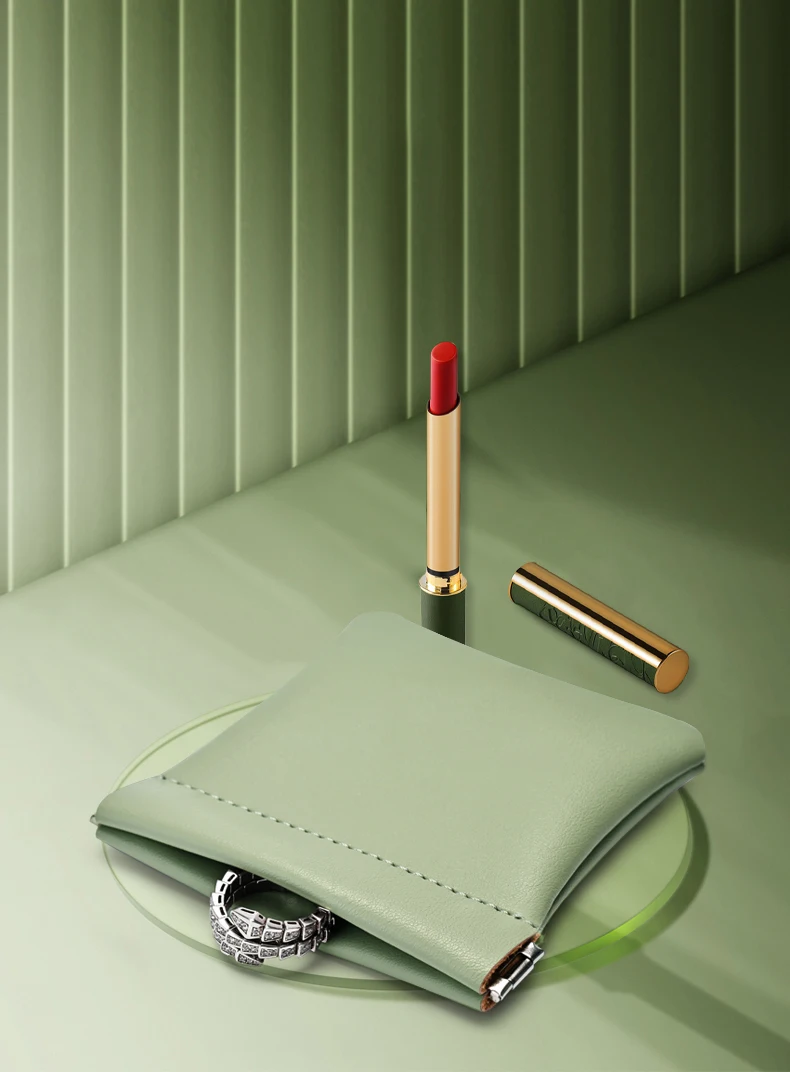 Oirlv 5 Stück Tragbare PU-Leder Schmuckbeutel mit Verschluss Aufbewahrungstasche für Ringe, Ohrringe, Halsketten Mehrfarbige Mini-Organizer – Detail 9