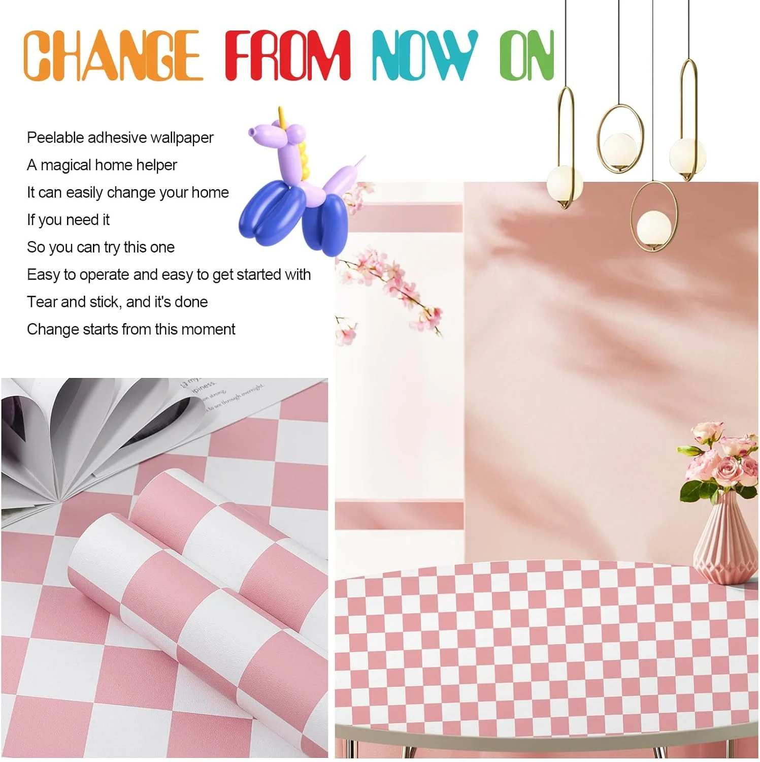 ورق حائط سميك ذاتي اللصق، وملصقات أرضية، وديكورات غرفة المعيشة وغرفة النوم، وديكورات الخزانات والطاولة