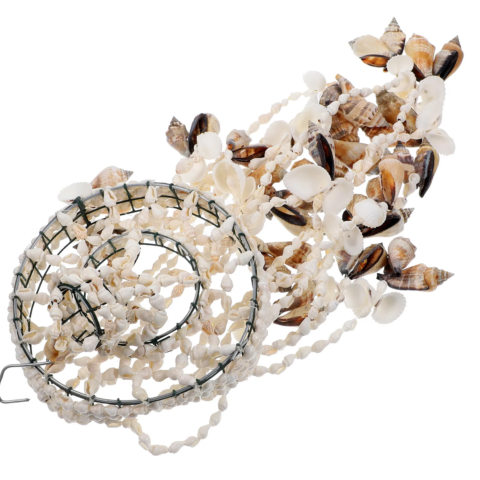 

Unique Wind Chime Hanging Ornament with Real Seashells Rustic Wall Decoration for Home