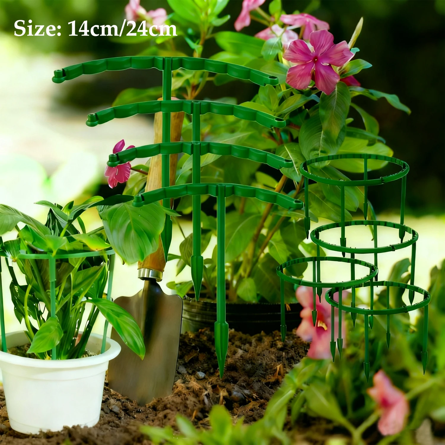 

4/8PCS Plastic Plant Support Stakes, Garden Plant Stem Support Rods, Flower Vine Holder for Greenhouse, Potted Plants, Gardening