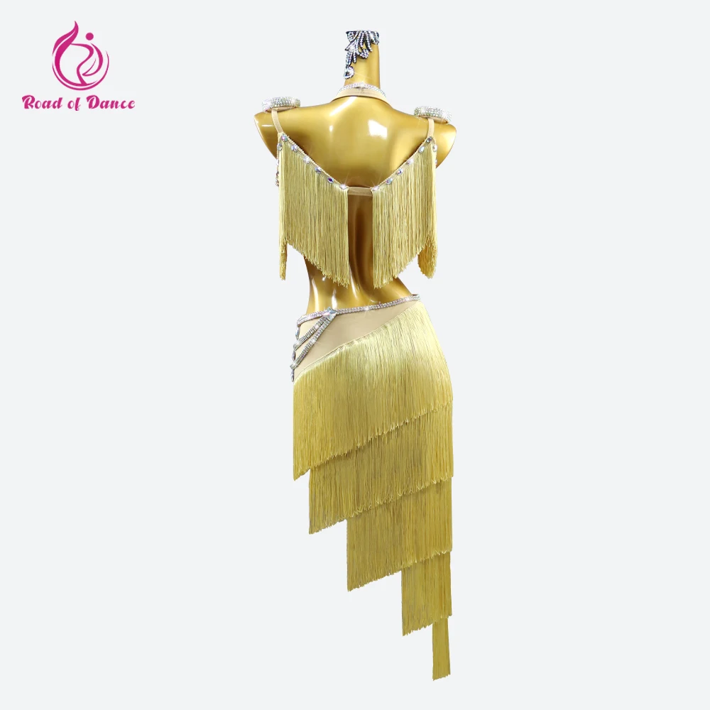 

2026 Latin Dance Skirt Dress For Girl Competition Samba Costume Fringed Clothes Ballroom Women's Practice Suit Cabaret Dancewear