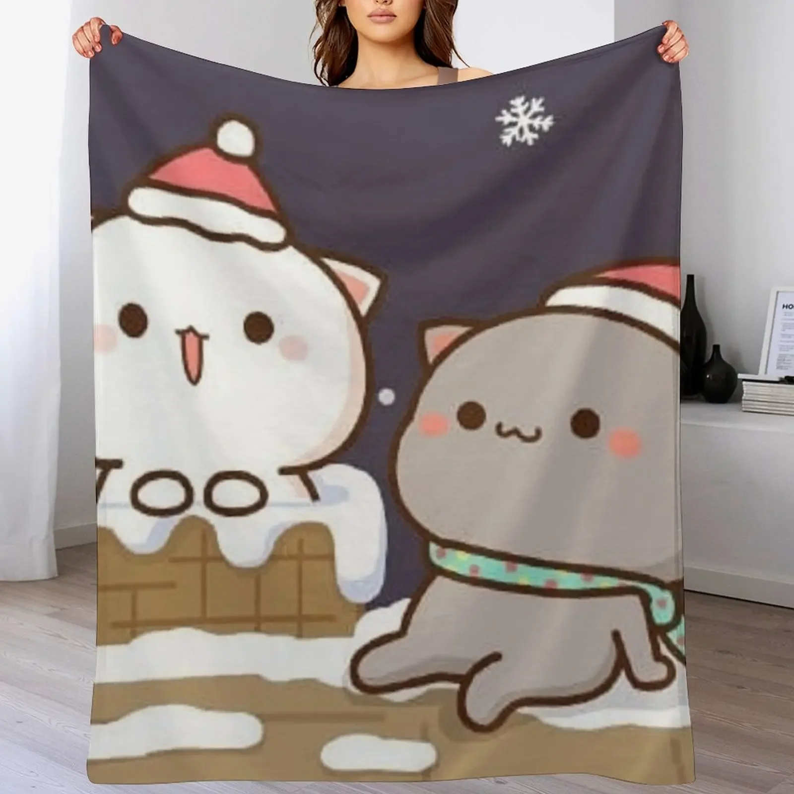

Winter chilling with peach and Goma Throw Blanket Blankets Sofas Of Decoration Beach Blankets
