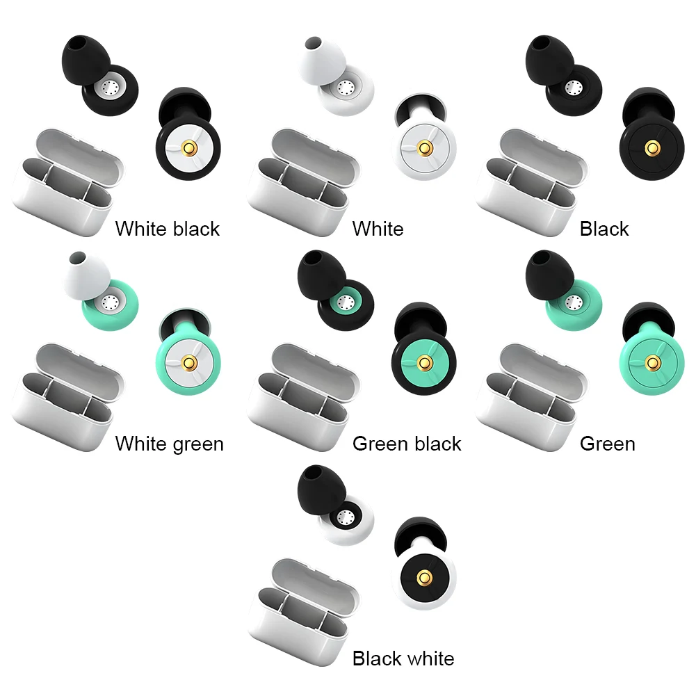 Silicone Ear Protection Earplugs Waterproof Soft Diving Ear Plugs Washable with Earplug Caps & Case for Swimming Showering