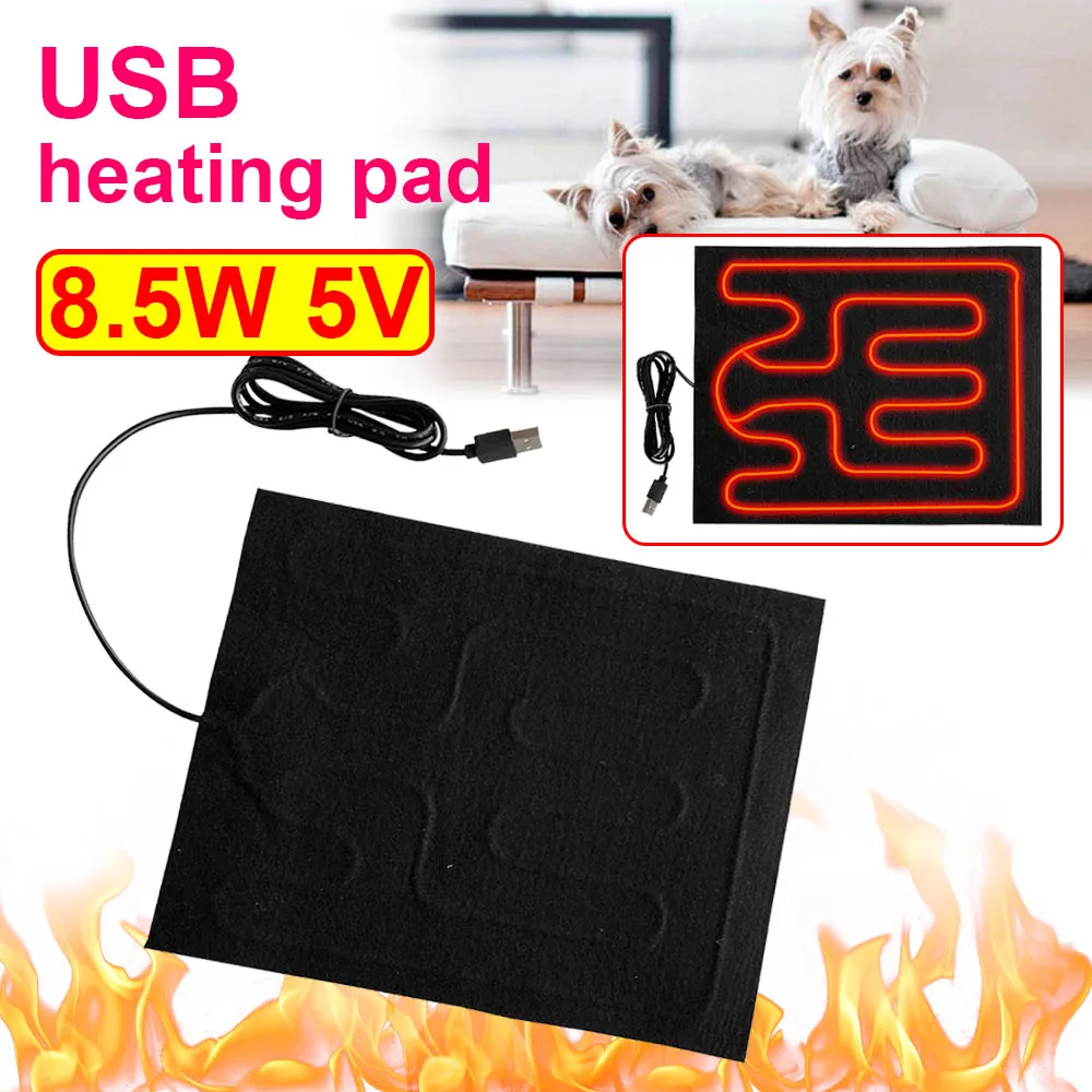 USB Heating Pad 5V Electric Heating Film Hand Warmer Seat Heating Cushion Warmer Waterproof Pet Reptile Animal Winter Heater Mat