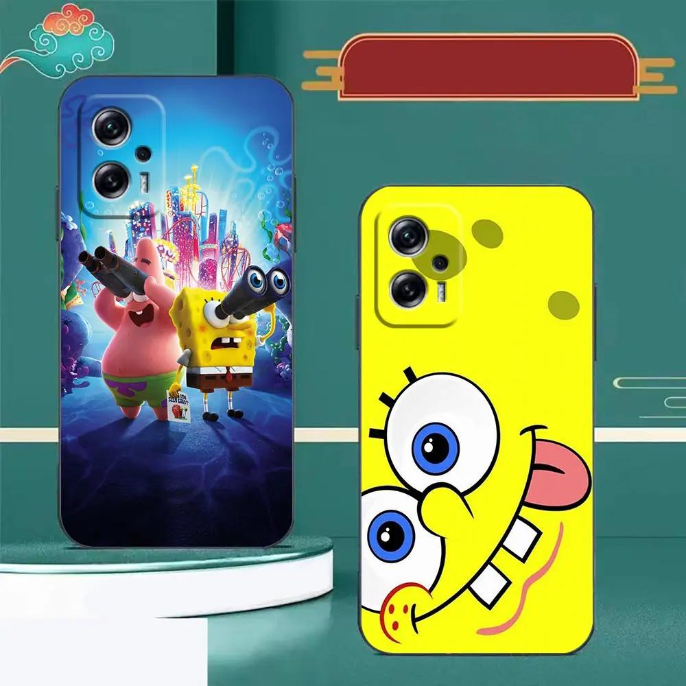 Happy S-SpongeBob S-SquarePants Phone Case For Redmi Note 13 12 11 10 9T 9S 9 8 7 6 A1 Pro 5G Case Funda Coque Shell Capa Cover