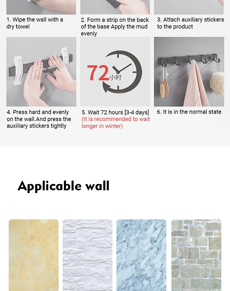 Bad Hardware Robe Haken Matte Schwarz/Gun Grau Farbe Wand Montiert Kleidung Kleiderbügel Handtuch Lagerung Raum Aluminium FR203 – Detail 17