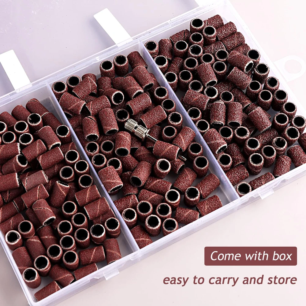 210 قطعة من أربطة غطاء الصنفرة # 180 # 120 # مجموعة أدوات باديكير لمثقاب الأظافر مكونة من 80 حبيبة لإزالة طلاء الأظافر من الجل #6