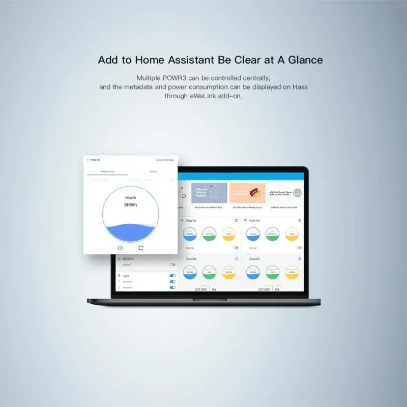 SONOFF POWR3 مفتاح ذكي عالي الطاقة قياس استهلاك الطاقة EWelink-التحكم الصوتي عن بعد عبر Alexa Google SmartThings Alice