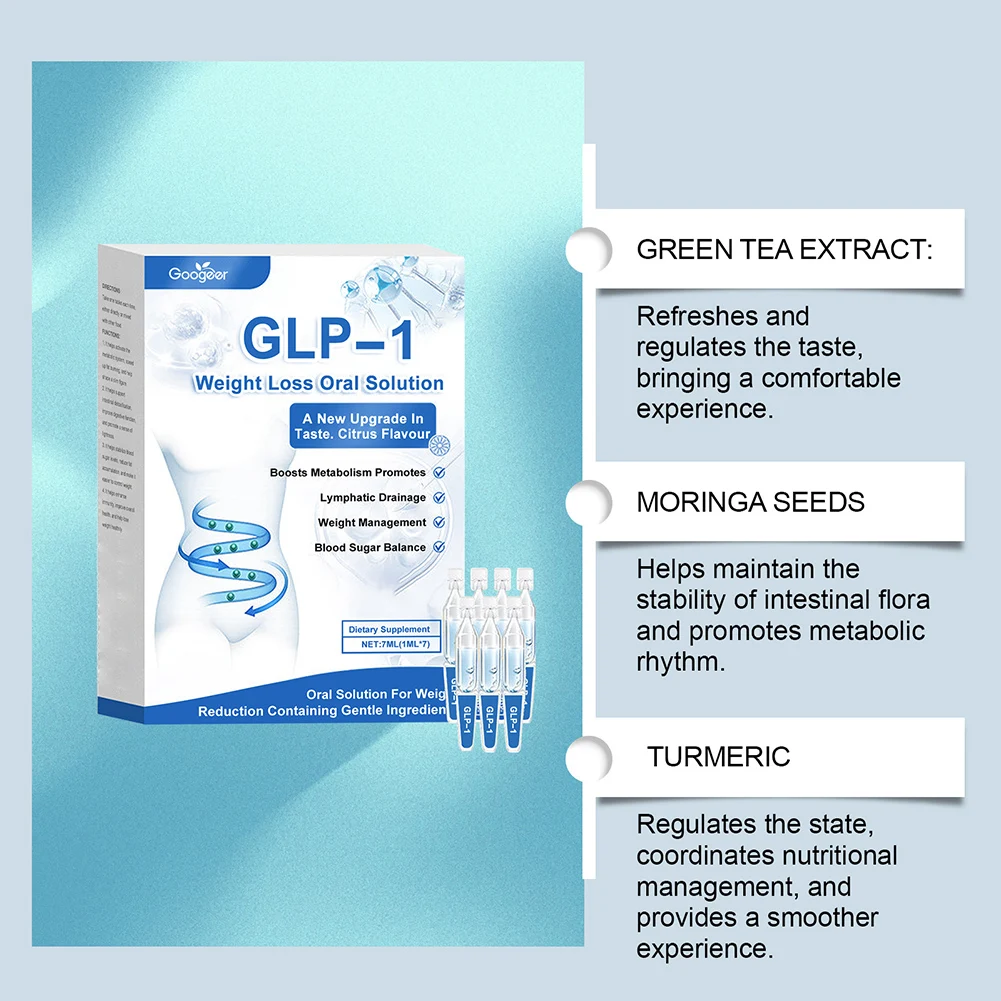 GLP-1 فقدان الوزن عن طريق الفم حلول GLP-1 قطرات سائلة للترقية النحيفة النحافة التي تعزز نكهة التمثيل الغذائي لإدارة الوزن