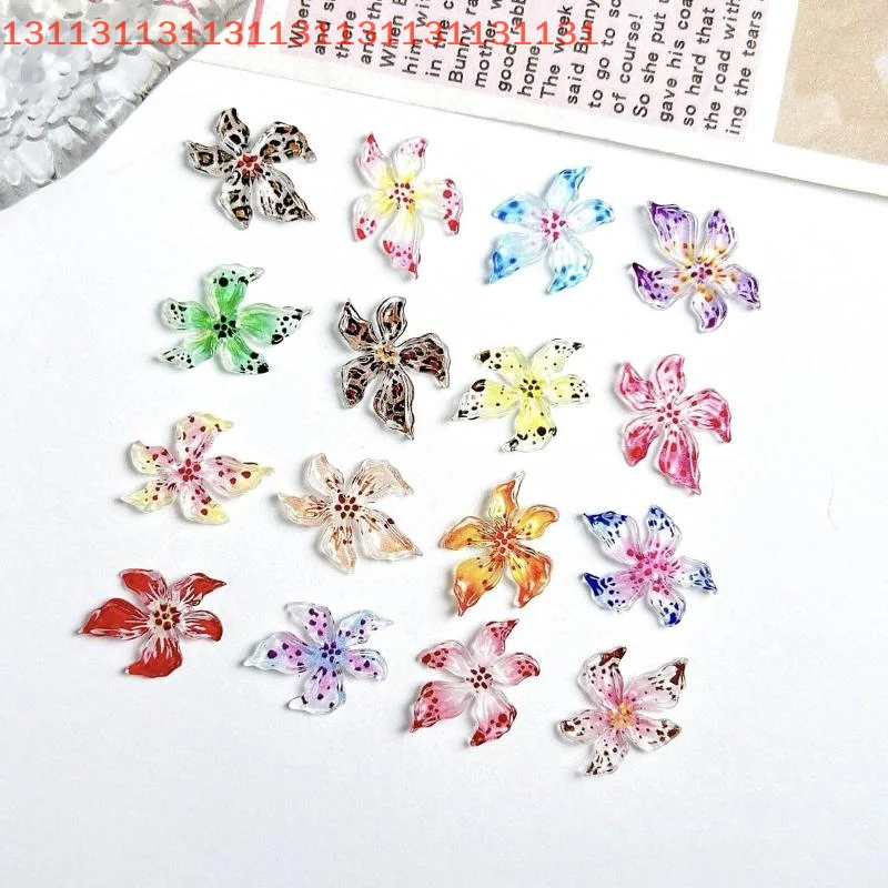 مسمار الفن سحر التدرج الجليد الشفاف هلام الزنبق مسمار الفن الديكور DIY بها بنفسك مانيكير جزء 20 قطعة مختلط ملون الراتنج زهرة الزنبق #5