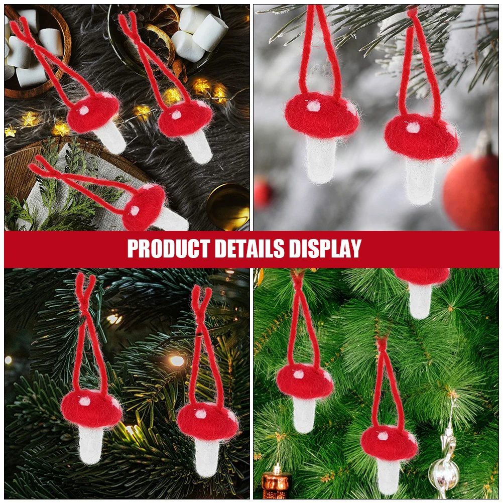 

10Pcs Felt Mushroom Decorations Wool Material Soft Texture DIY Wreath Garland Craft Supplies Mushroom Ornaments