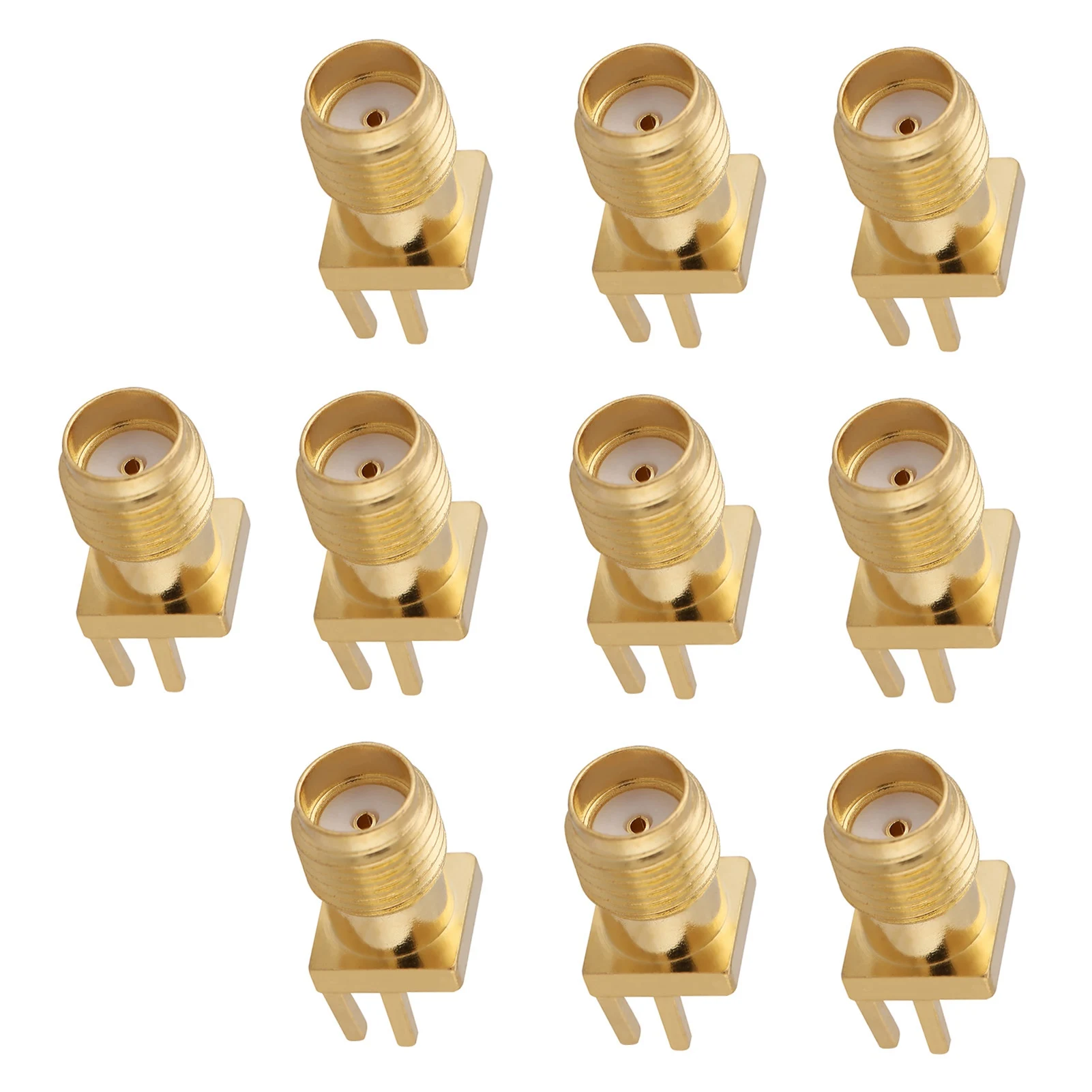 10pcs Brass SMA Female Base Socket Jack PCB Mount 50 Ohm RF Connectors