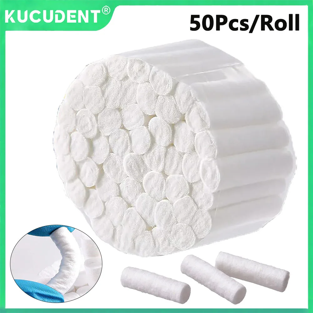 

50 Pcs/Roll Dental Medical Surgical Cotton Rolls Tooth Gem Cotton Roll High Absorbent For Teeth Whitening Dentist Supplies