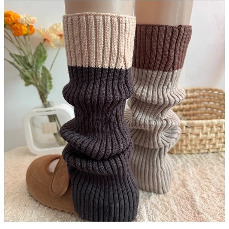 

Grey Cashmere Blend Leg Warmers for Women Slouchy Stackable Socks for Snow Boots Cozy Fold-Over Ribbed Design Winter Socks 42cm