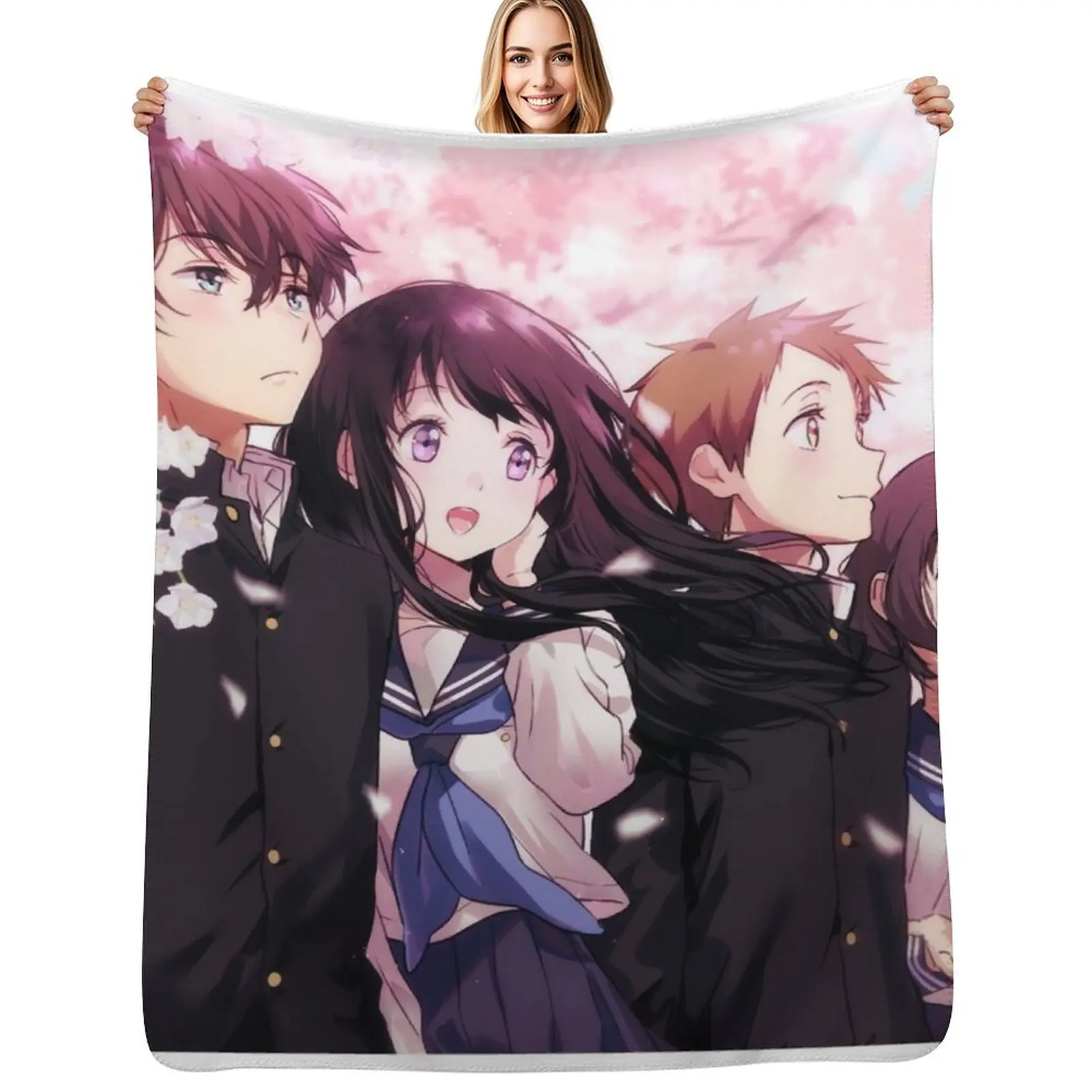 

Hyouka Anime Sakura Throw Blanket For Baby Multi-Purpose for winter Custom Blankets
