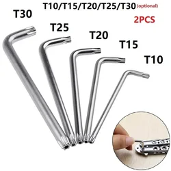 Chave de fenda torx 2 tamanhos t30 t20 t25 t15, mini chave de fenda torx de 2 vias, chave de fenda de liga de aço para