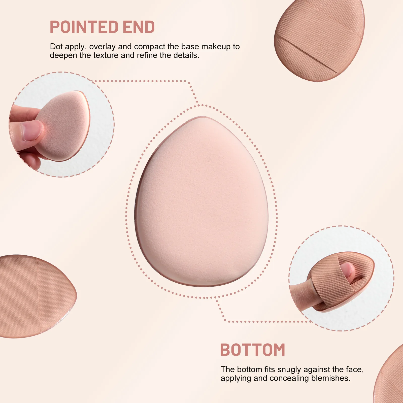 Tragbares Reise-Make-up-Pinsel-Set, Mini Beauty Eggs, Taschenspiegel, zusammenklappbarer Make-up-Spiegel mit Make-up-Pinsel-Set, Geschenk