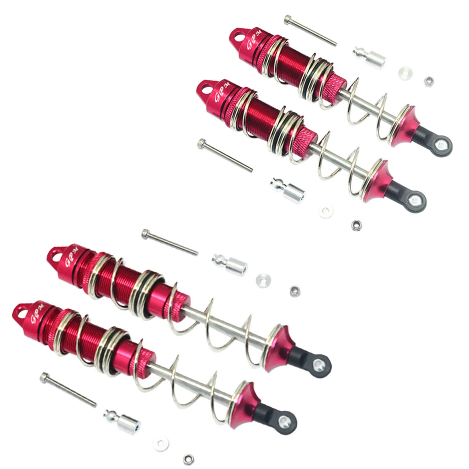 

【Consumer-Favorite!】2 Set Metal Front Shock Absorber Damper For ARRMA 1/8 KRATON OUTCAST SENTON TYPHON RC Crawler Car,Red 115Mm