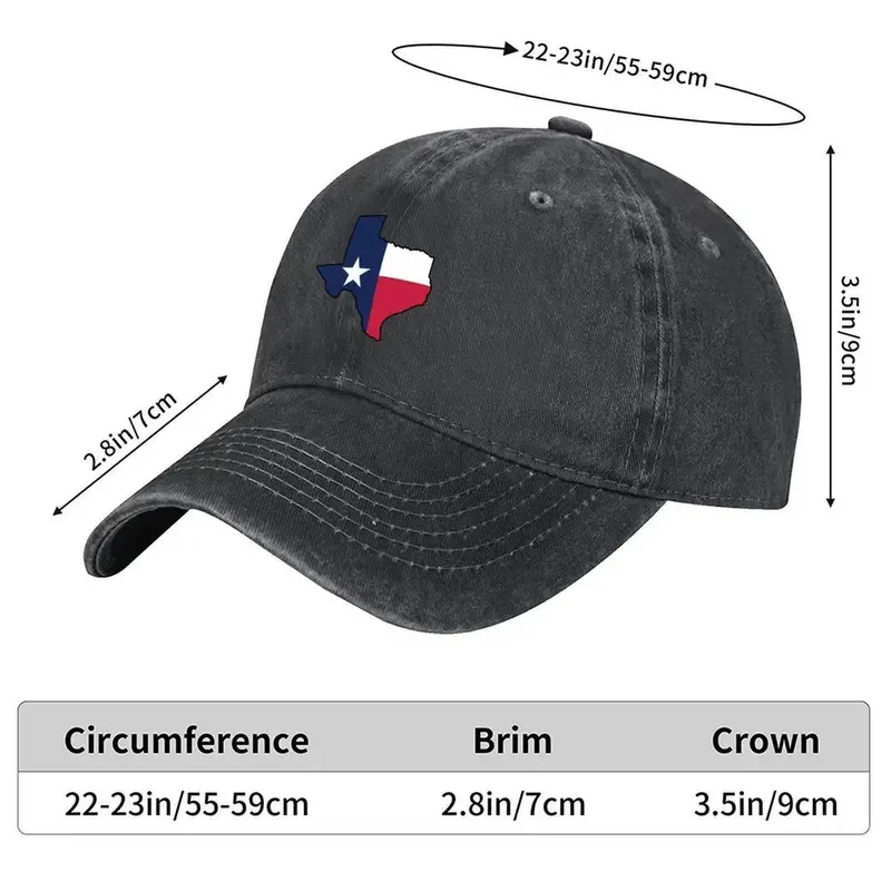 Texas State Outline with Flag Baseball Cap Cute Summer Hat Luxury Woman Cap Cosplay Baseball Men Women's