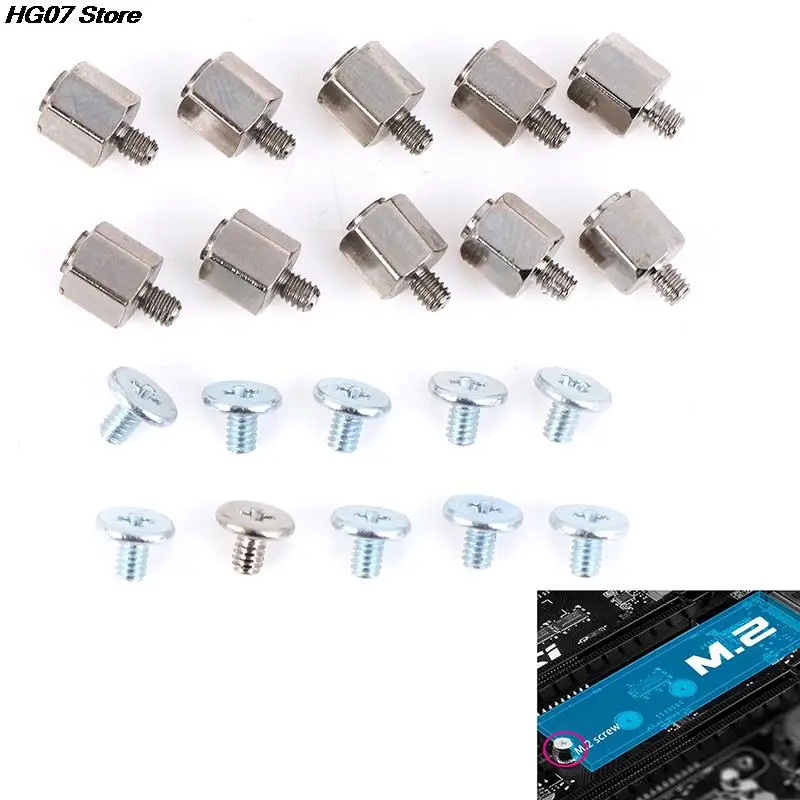 100% brand new 10Set Hand Tool Mounting Stand Off Screw Hex Nut for A-SUS M.2 SSD Motherboard