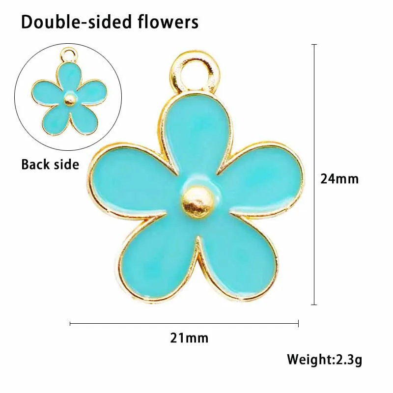 10pcs Sakura Enamel Daisy Flower Charms for Necklaces Pendants Earrings DIY Colorful Mini Charms Handmade Jewelry Finding Making