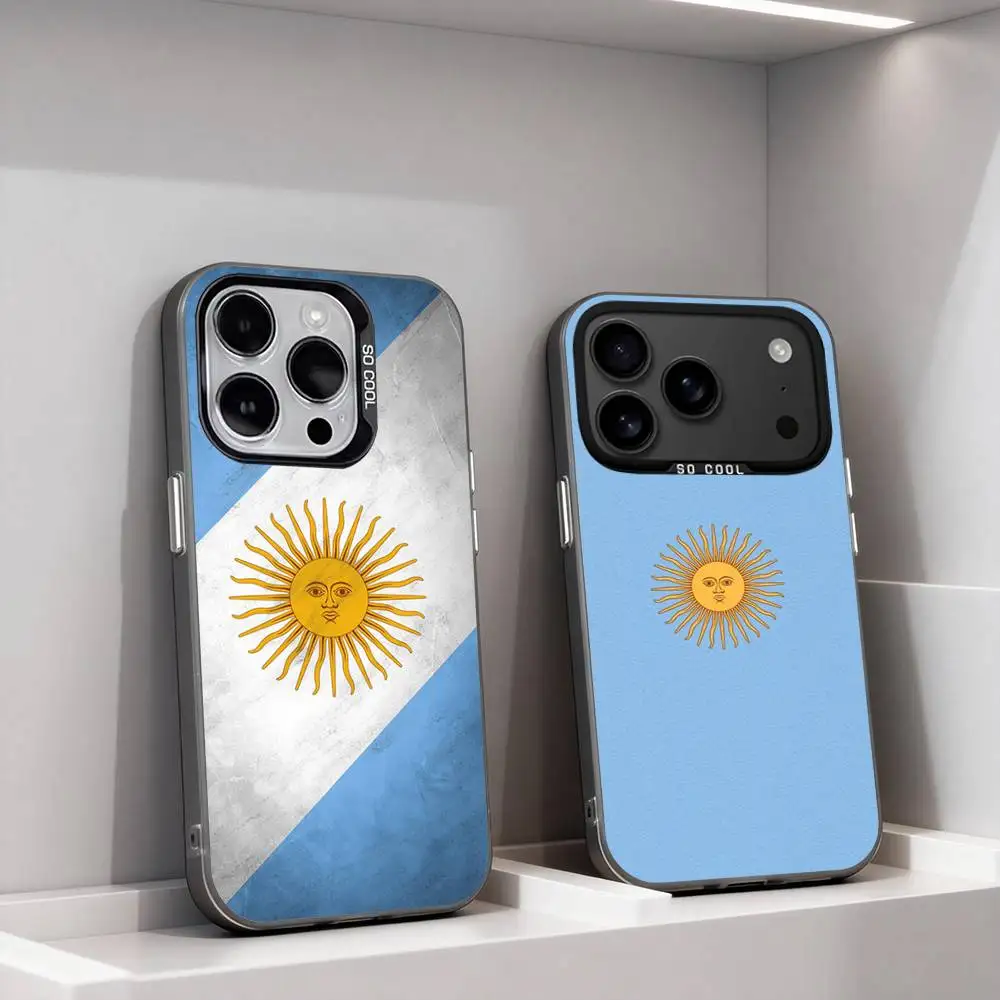 

Argentine Flag Map Phone Case For iPhone 17,16,15,14,13,12,11,Pro,XS,Max,Plus,Mini,SE4,E Black Matte Shockproof Cover