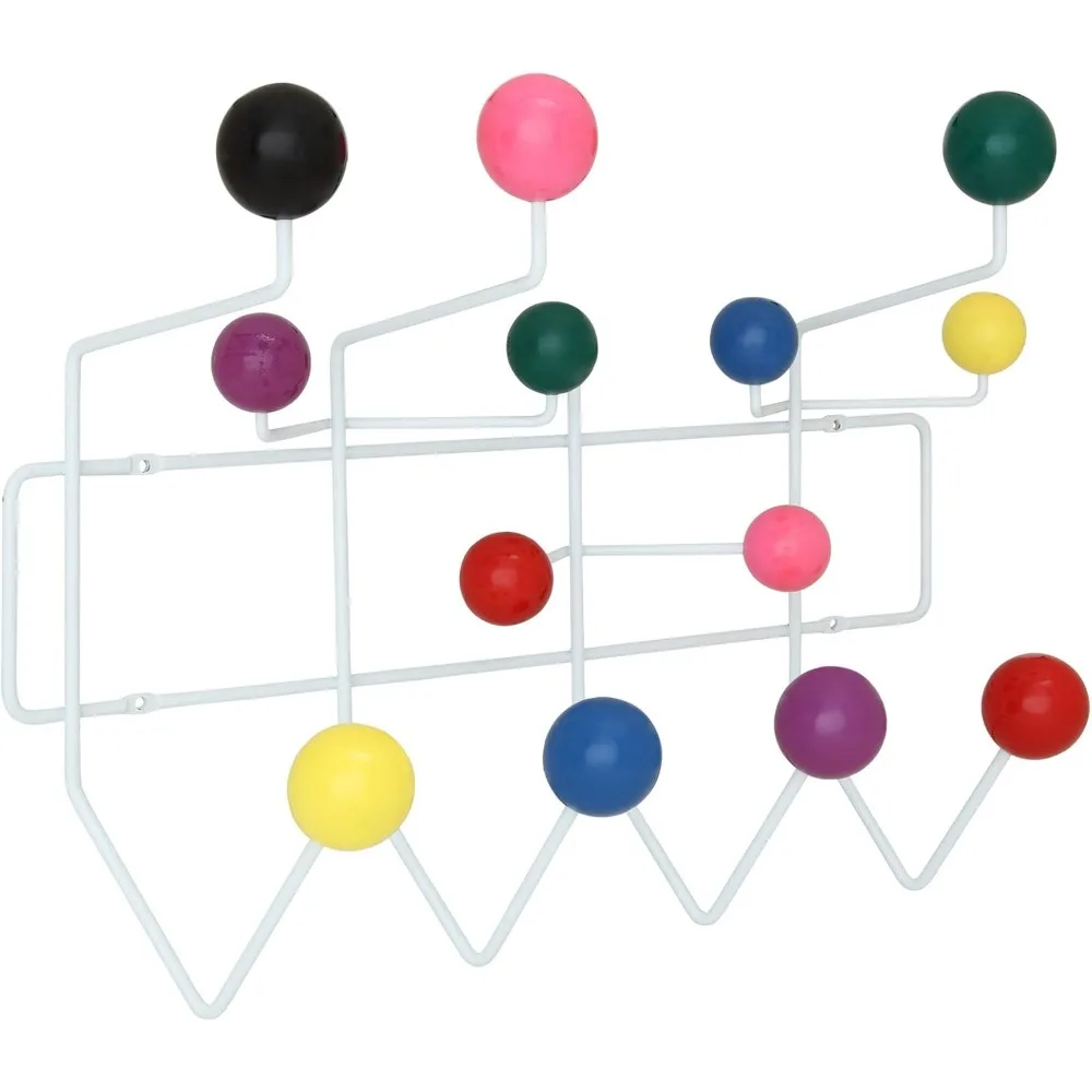 

Gumball Mid-Century Wall-Mounted Coat Rack in Multicolored