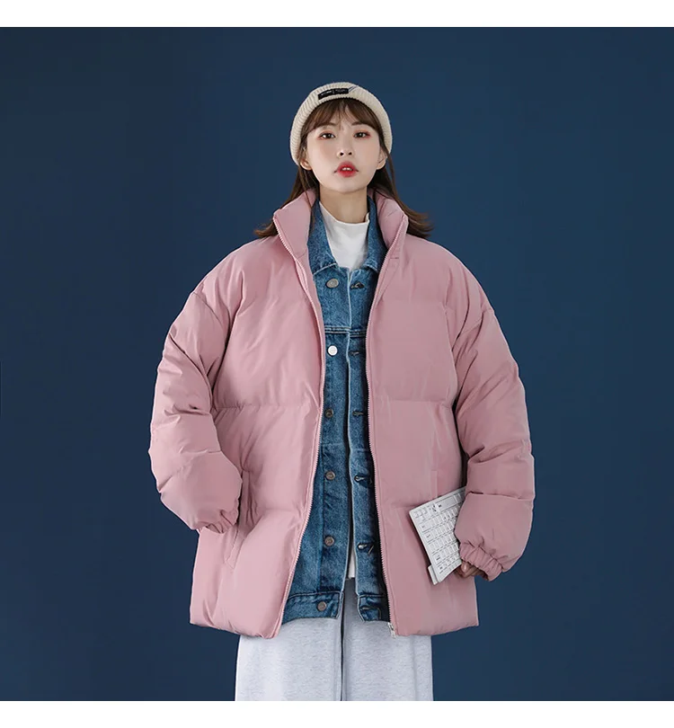 Streetwear Women Parka Winter Harajuku Puffer Jacket Parkas Femal Thick Colorful Japanese Bubble Loose Coat Girl Bomber Jacket