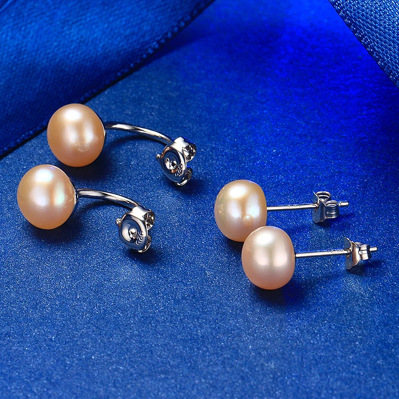 YWYC 925 Sterling Silver U Shape Stud Earrings for Women Natural Freshwater Pearl Earrings Jewlery Gift 2025 Newest