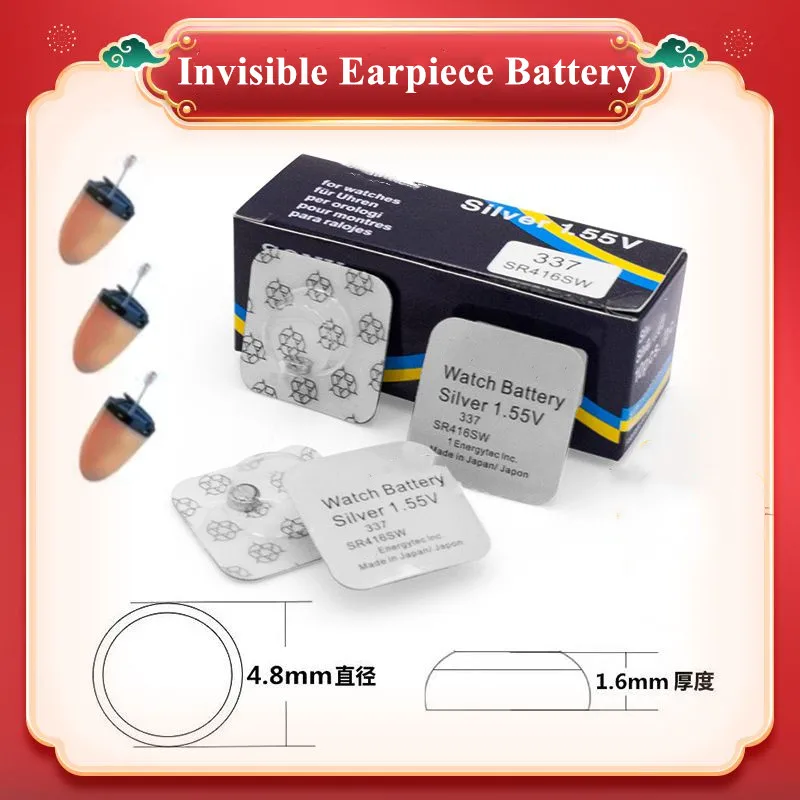 Orignal 337 battery SR416SW batteries for wireless invisible earpiece 1.55V silver oxide button cell batteries D337 V337 SP337