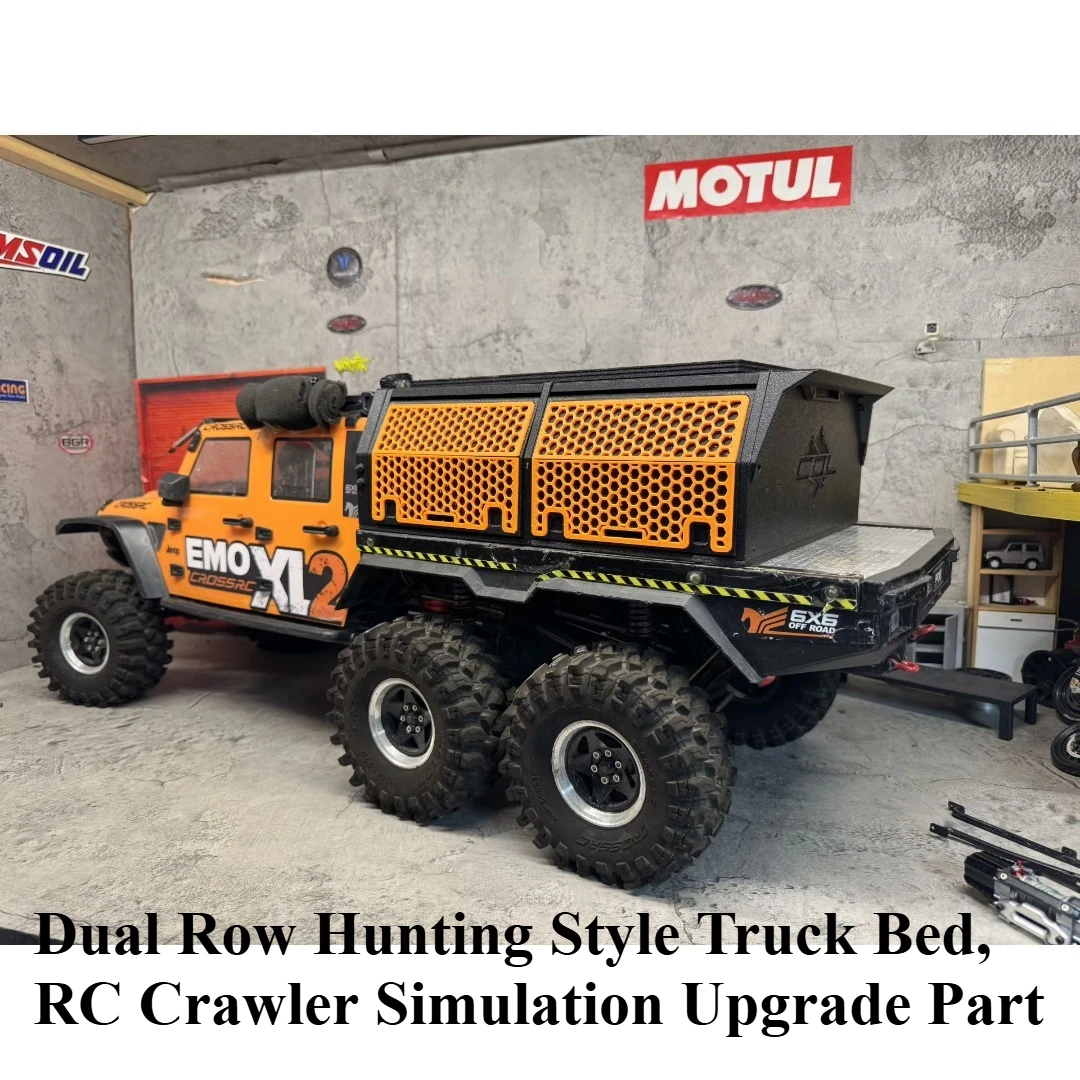 1/8 RC Rock Crawler Truck Double Row Hunting Style Rear Cargo Bed Simulation Shape For Crossrc EMOXL2 Vehicle Exterior Mod Parts
