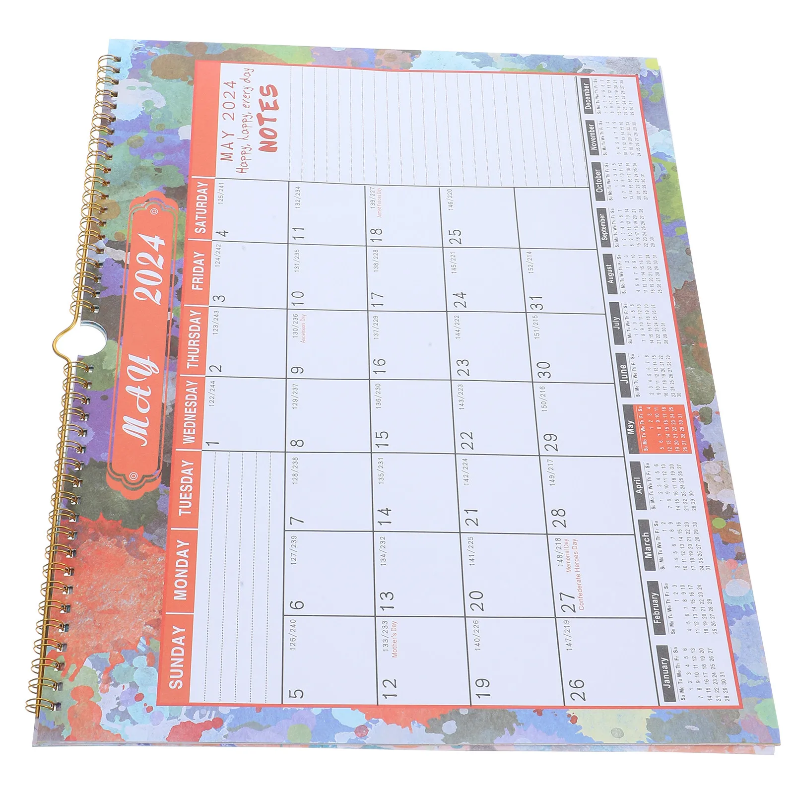 2024 Large Wall Calendar Monthly Hanging Calendar for Home Office Use Sturdy Reliable Material Simple Structure Great Gift Idea