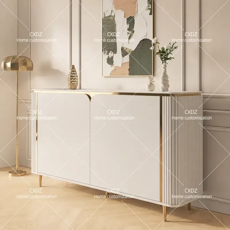 Light Luxury Solid Wood Shoe Cabinet Entryway Corridor Storage Cabinet Living Room Wall Locker Dining Sideboard