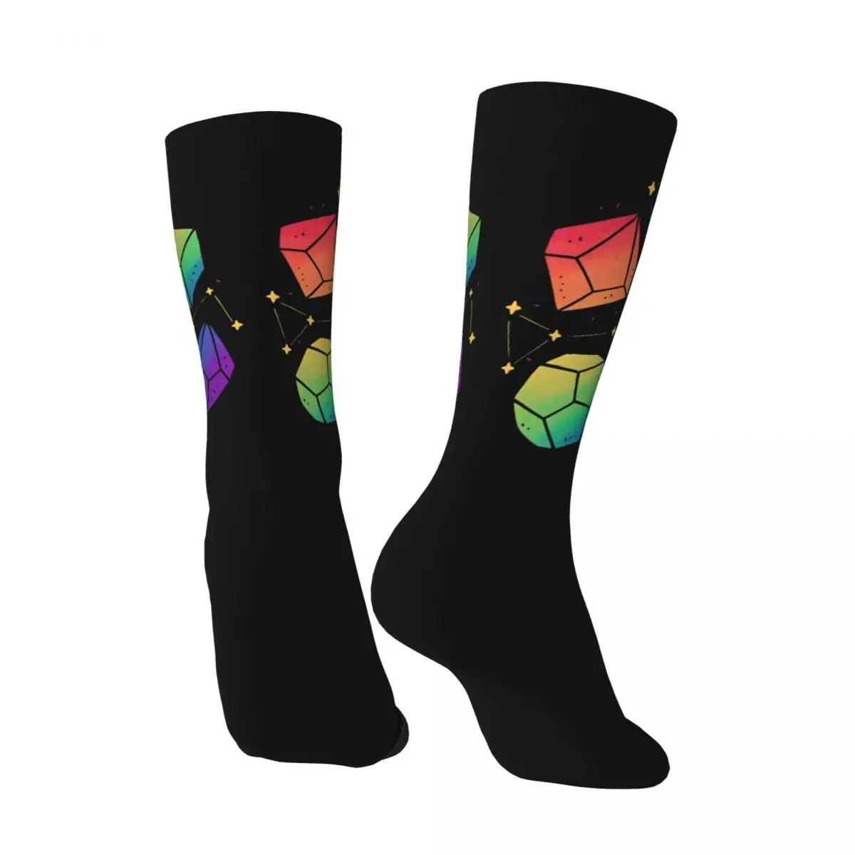 Regenbogen würfel Strümpfe kawaii bedruckte Retro Socken Herbst rutsch feste Socken Paar Kletter qualität Socken