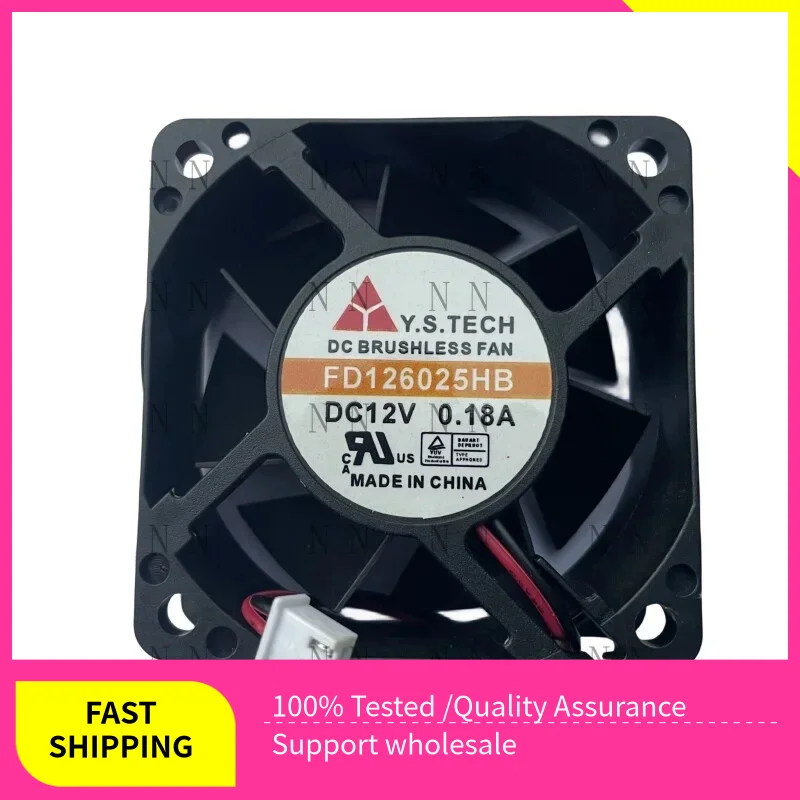 WEP  Genuine FD126025HB 6025 DC 12V 0.18A 60*60*25MM 2-Pin Server Square Cooling Fan