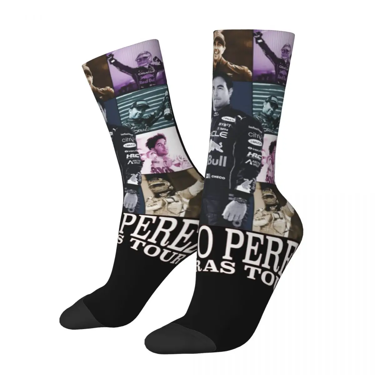 

Sergio Perez The Eras Tour Theme Design Crew Socks Product for Male Sweat Absorbing Stockings