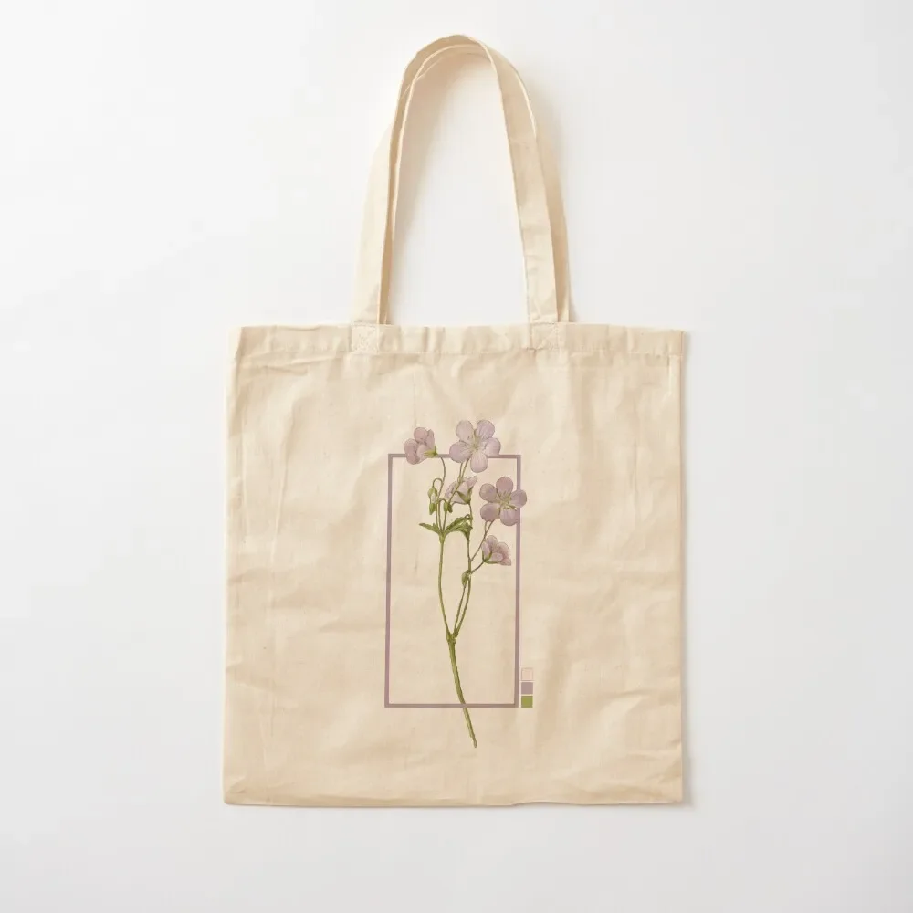 

Pink Winter Floral Design Tote Bag foldable reusable bag Canvas bag for women