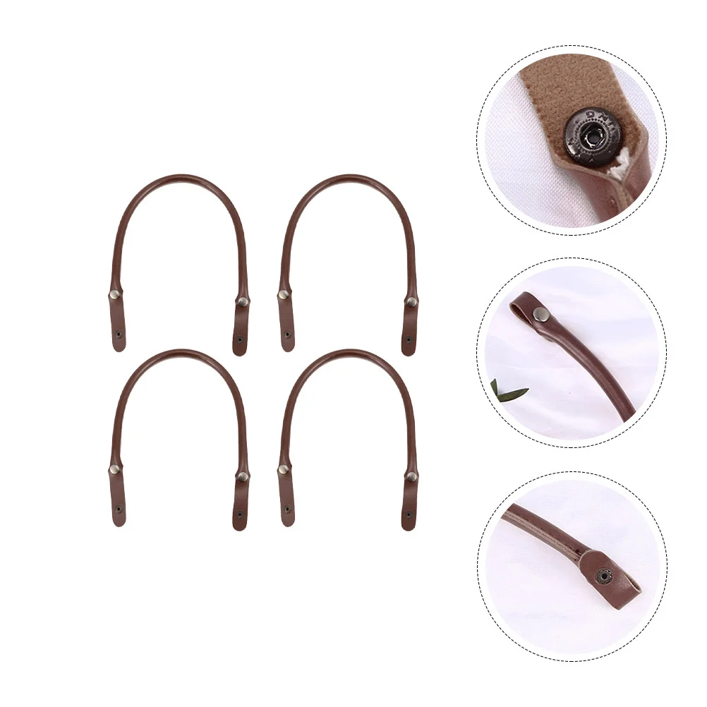 

4Pcs Handbag Strap PU Replaceable Durable Bag Handles Easy Installation DIY Shoulder Straps Multifunctional Bag