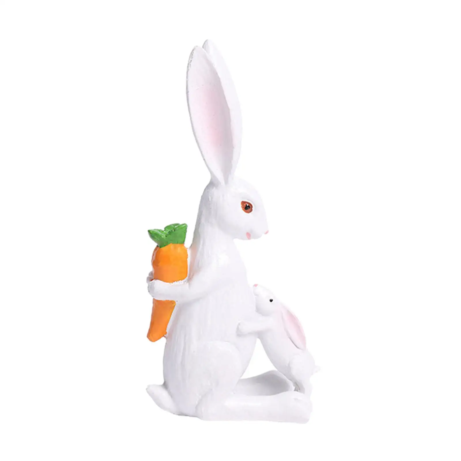 Easter Bunny Statue Rabbit Figurine Decorative Ornament Animal Family Sculpture for Table Centerpieces Office
