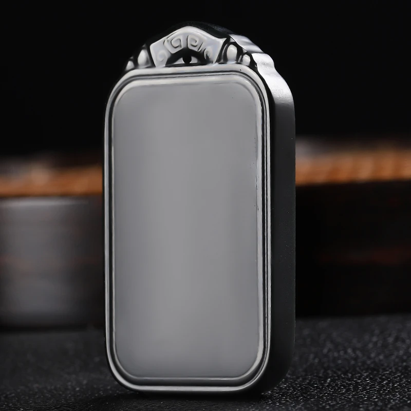 

Natural Nephrite Green Jade Charm Necklace Men Women Certified Jewelry Genuine Chinese Hetian Jade Blank Pendant Necklace