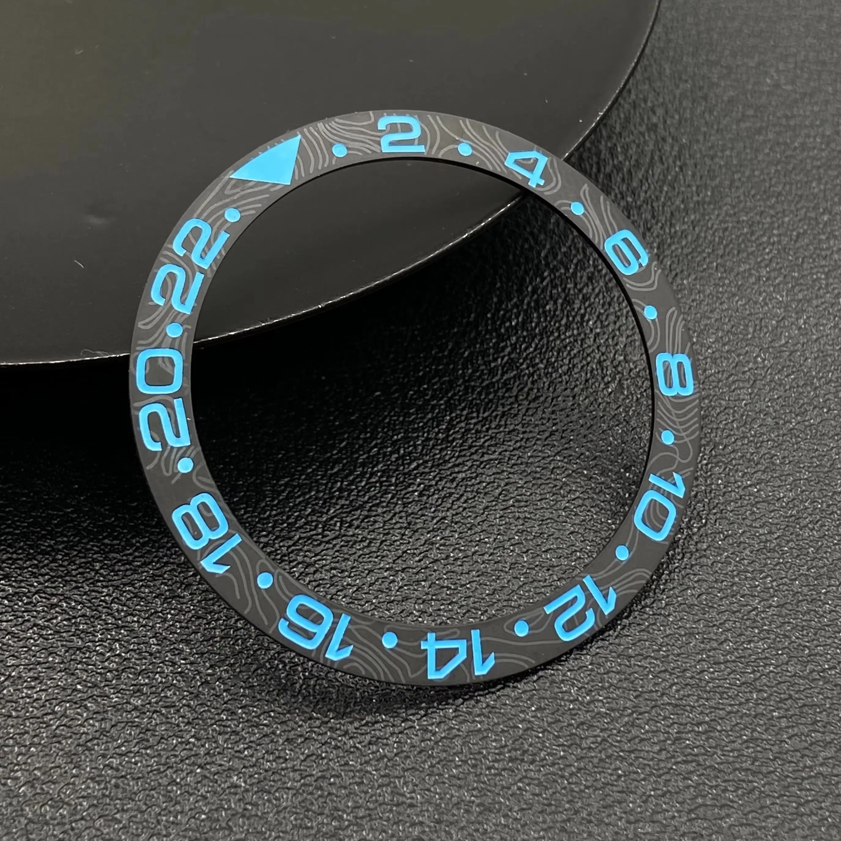    38 x 30,6 mm geneigter Keramik-Lünetteneinsatzring für Seiko Mod GMT NH35 Uhr Ersatz-Lünette Gehäuse Zubehör Kohlefaser-Design