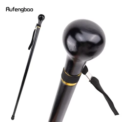 Black Round Wooden Traditional Fashion Walking Stick Decorative Cospaly Party Wood Walking Cane Halloween Mace Wand Crosier 95cm