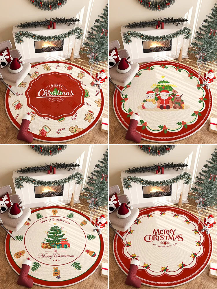 

Рождественский ковер VIKAMA, праздничная атмосфера, напольный коврик для украшения дома, роскошный коврик для гостиной, диван, журнальный столик, ковер