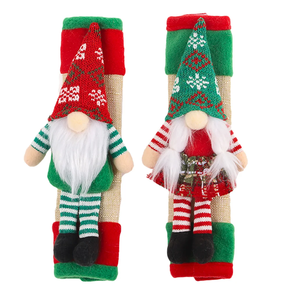 

2Pcs Refrigerator Handle Covers Christmas Festive Soft Protectors for Appliance Door Handles Easy to Fridge Microwave