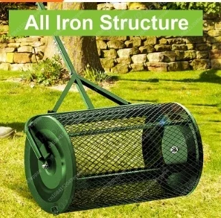 Spreader Roller Peat Moss Spreader For Planting, Seeding, Durable Lightweight Metal Mesh Spreader For Lawn