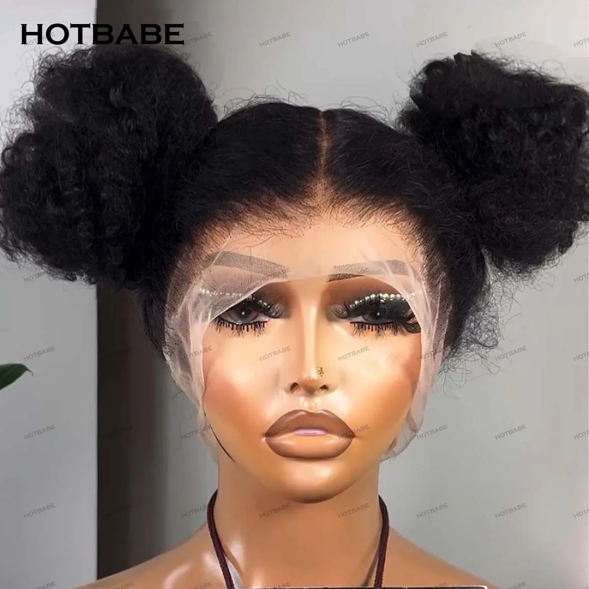 

400 Density Kinky Curly Glueless Wigs 360 HD Lace Front Human Hair Wig 13x4 13x6 HD Transparent Lace Frontal Wig Double Drawn