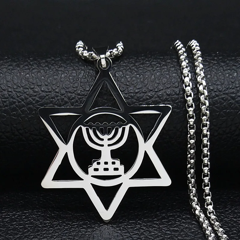 Newly Arrived Jewelry Hexagram Candlestick Star Stainless Steel Pendants Necklace Men Women Fashion Jewelry Accessory